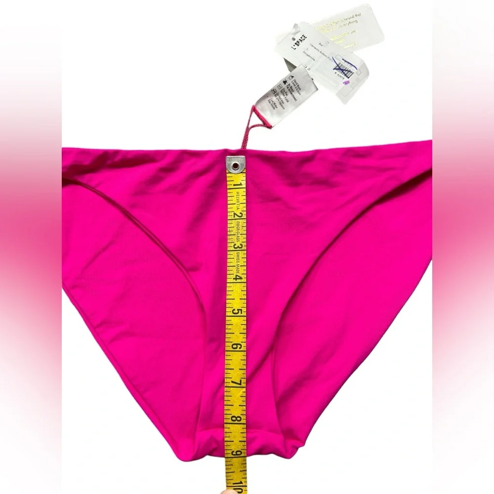 L*SPACE womens hot pink Camacho full coverage swim bikini bottoms size L NWT